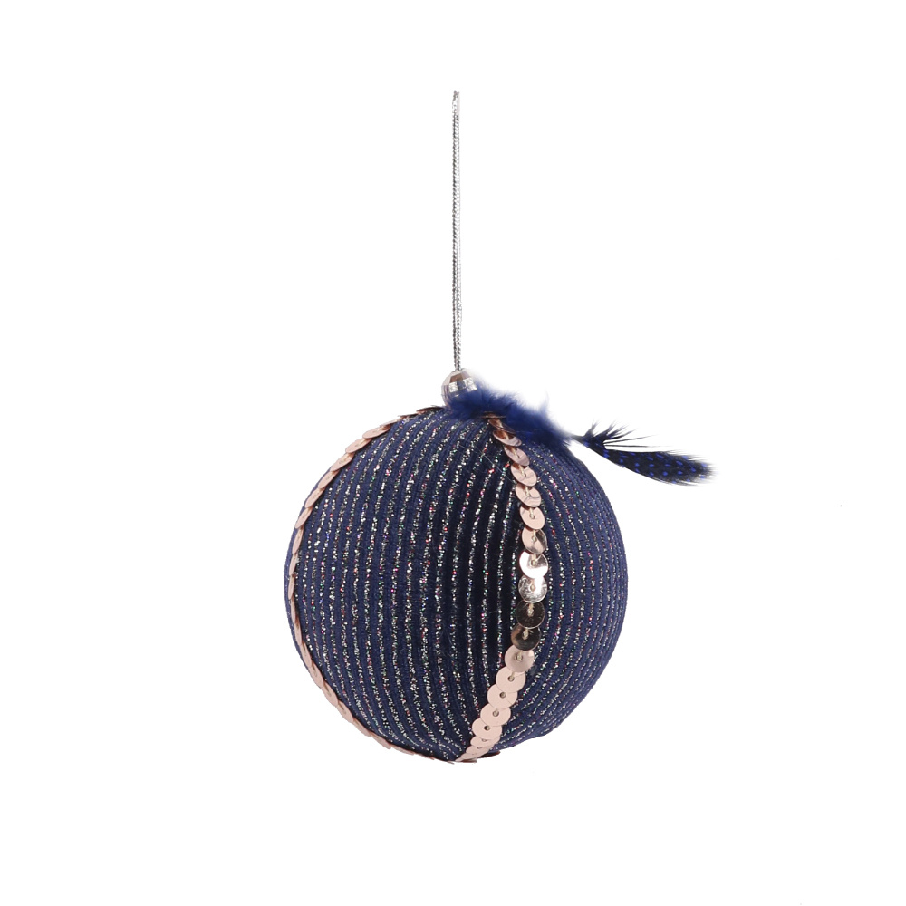 DREAMY ΧΡΙΣΤΟΥΓΕΝΝΙΑΤΙΚΗ ΜΠΑΛΑ 7x7x7cm POLYFOAM ΜΠΛΕ ΧΡΥΣΟ ΥΦΑΣΜΑ
