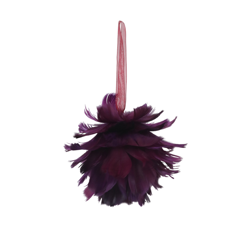 GRAPE ΧΡΙΣΤΟΥΓΕΝΝΙΑΤΙΚΗ ΜΠΑΛΑ ΜΕ ΦΤΕΡΑ 12x12x10cm POLYFOAM ΜΩΒ ΦΤΕΡΟ