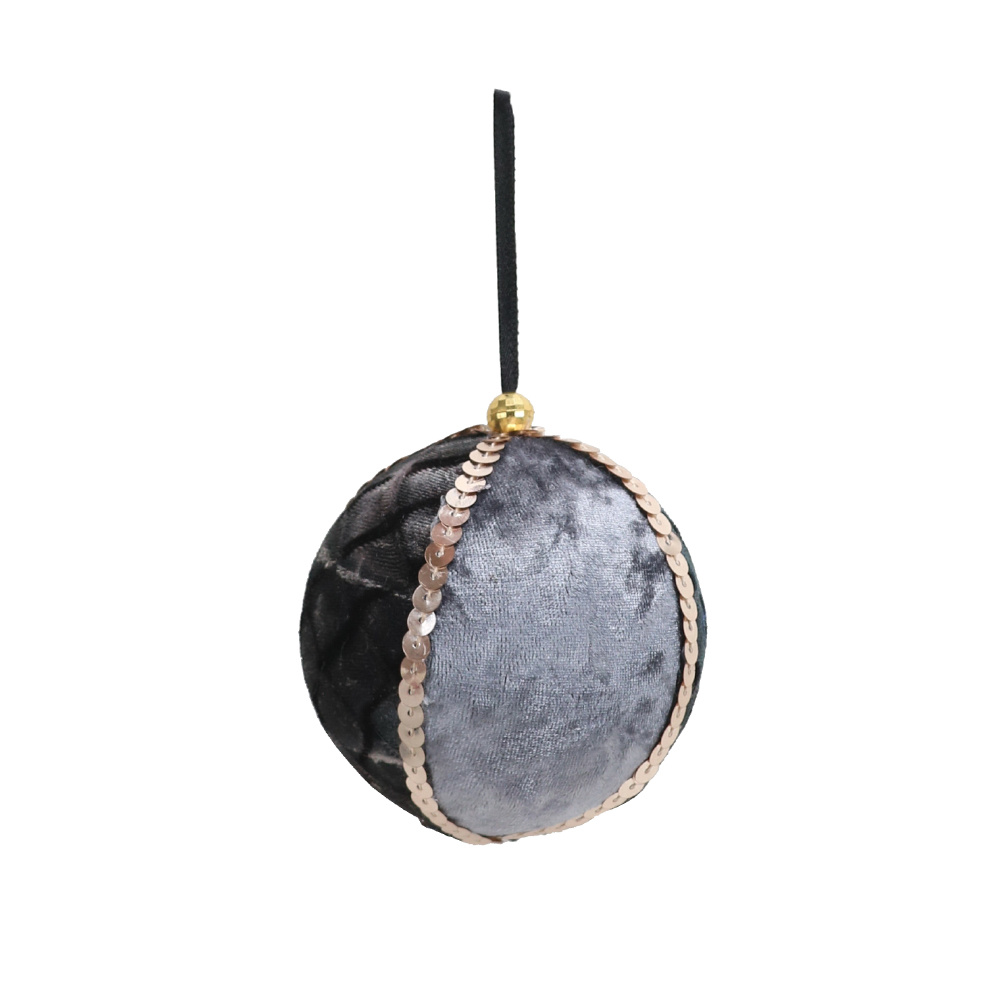 MOONLIGHT ΧΡΙΣΤΟΥΓΕΝΝΙΑΤΙΚΗ ΜΠΑΛΑ 8x8x8cm POLYFOAM ΓΚΡΙ ΜΑΥΡΟ ΥΦΑΣΜΑ ΧΡΥΣΟ