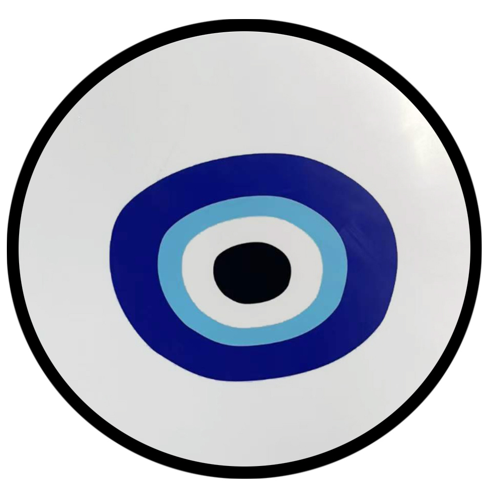 BLUE EYES ΔΙΣΚΟΣ ΔΙΑΚΟΣΜΗΣΗΣ 40x40x4cm MDF ΛΕΥΚΟ ΜΠΛΕ ΜΑΥΡΟ
