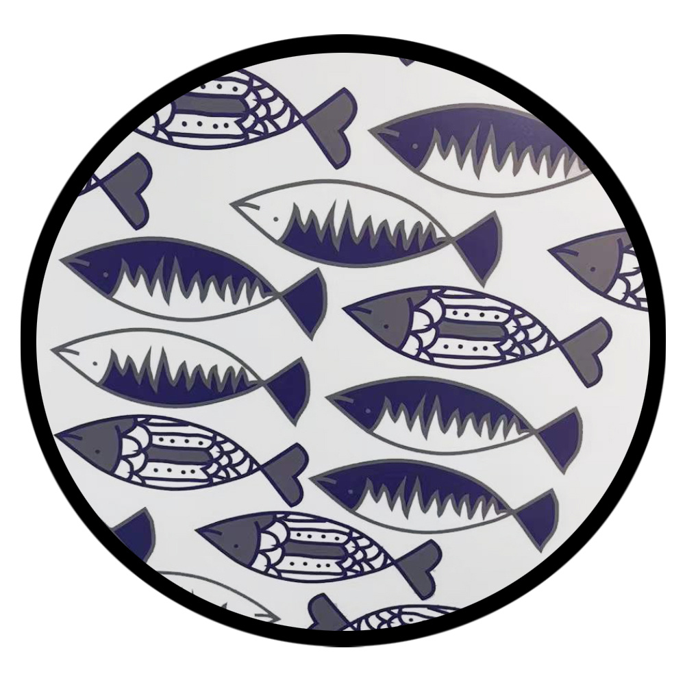 FISHY ΔΙΣΚΟΣ ΔΙΑΚΟΣΜΗΣΗΣ 40x40x4cm MDF ΛΕΥΚΟ ΜΠΛΕ ΜΑΥΡΟ