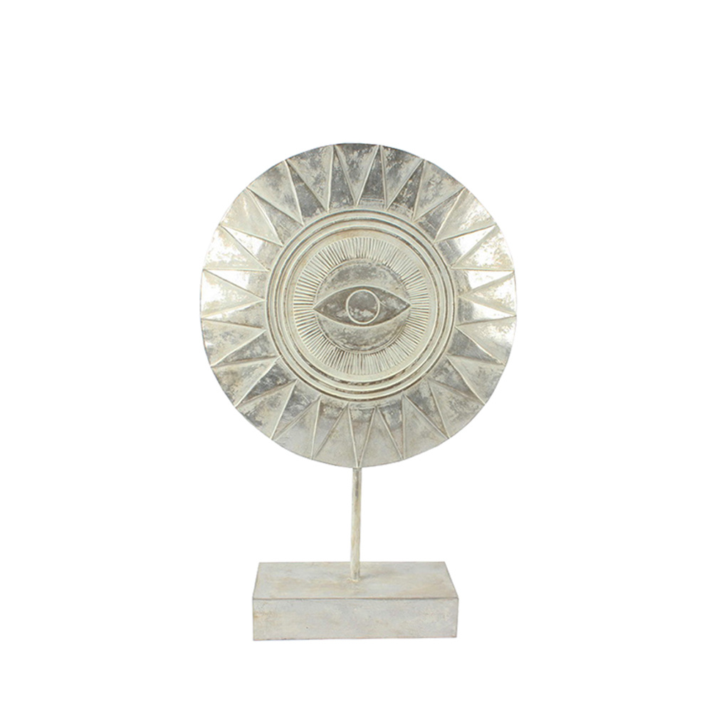 NIGERIA ΔΙΑΚΟΣΜΗΤΙΚΟ TOTEM 26x8x40cm POLYRESIN ΑΣΗΜΙ ΛΕΥΚΟ ΑΝΤΙΚΕ