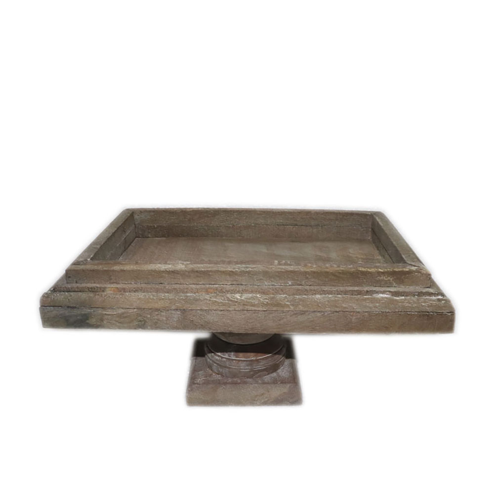 INDI ΠΛΑΤΩ ΜΕ ΠΟΔΙ 35x25x18cm ΞΥΛΟ ΦΥΣΙΚΟ ANTIKE