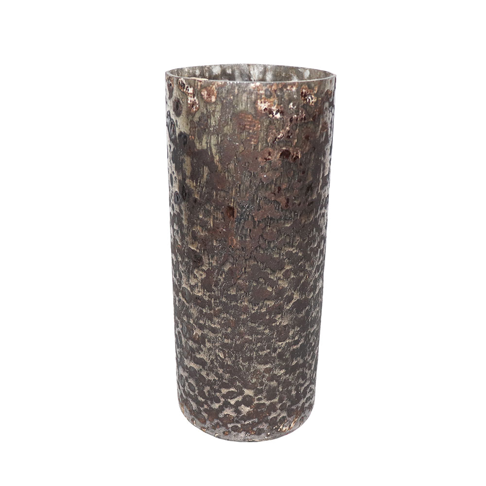 BULLES ΒΑΖΟ 13x13x30cm ΓΥΑΛΙ ΧΡΥΣΟ ΜΠΡΟΝΖΕ