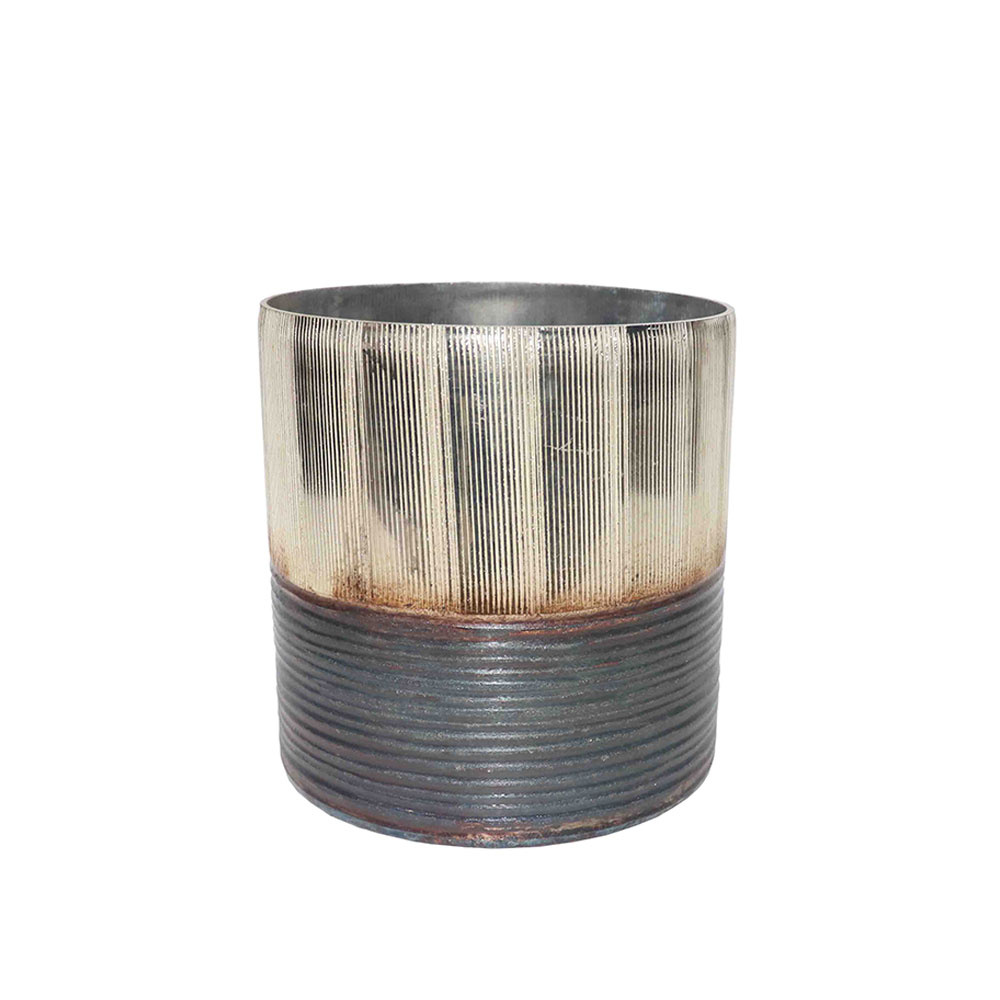 JEG ΒΑΣΗ ΡΕΣΩ 14x14x13cm ΓΥΑΛΙ ΧΡΥΣΟ ΜΠΡΟΝΖΕ ΓΚΡΙ