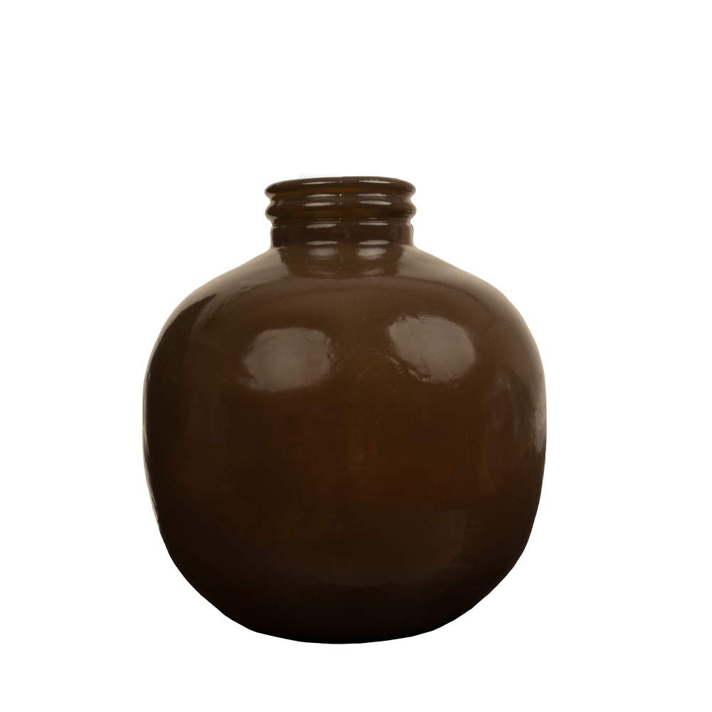 CRUSHED CARAMEL ΒΑΖΟ 32x32x35cm ΑΝΑΚΥΚΛΩΜΕΝΟ ΓΥΑΛΙ CARAMEL