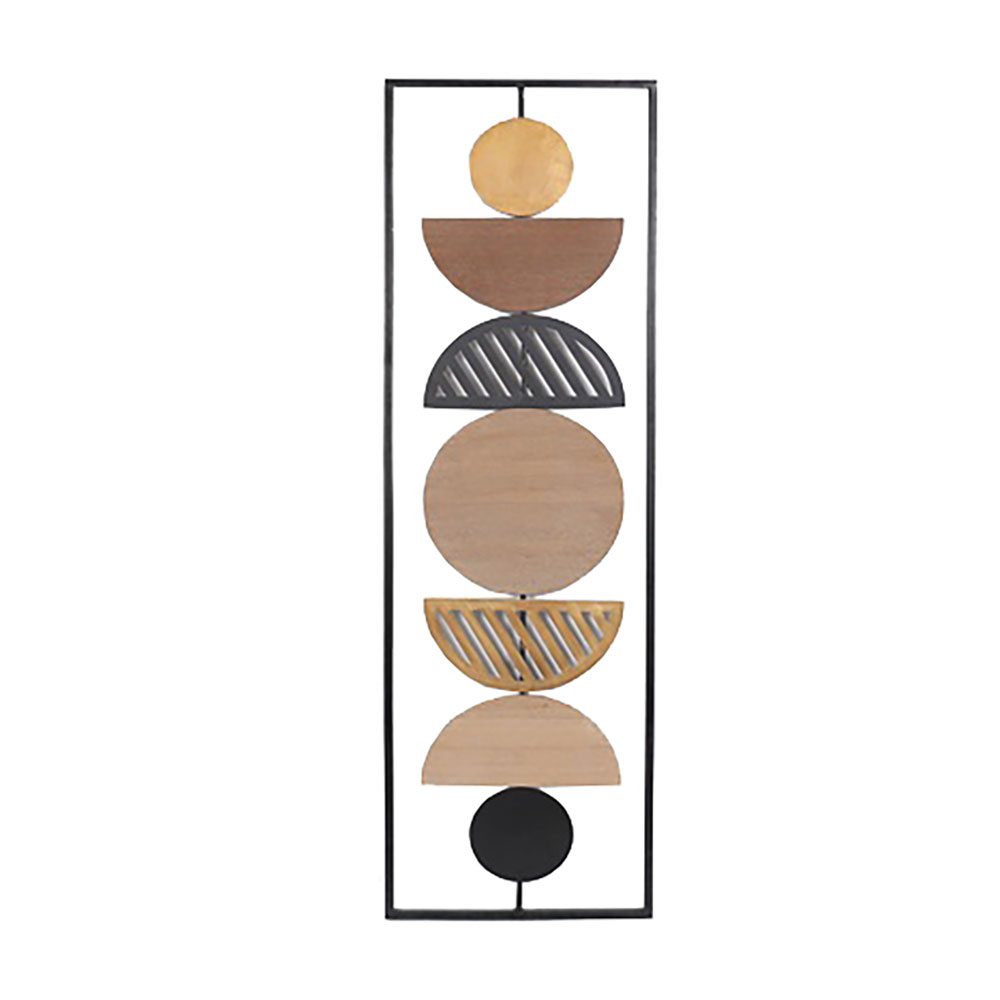 WABI SABI ΔΙΑΚΟΣΜΗΤΙΚΟ ΤΟΙΧΟΥ 30x2x100cm ΜΕΤΑΛΛΟ ΦΥΣΙΚΟ ΓΚΡΙ ΜΑΥΡΟ