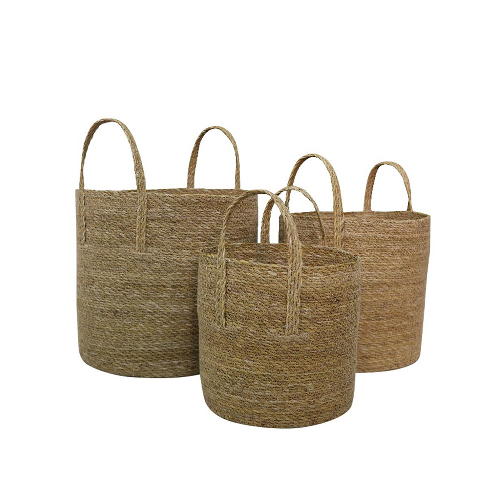 DEL MAR ΚΑΛΑΘΙ ΧΕΡΟΥΛΙ SET 3ΤΜΧ 35x35x35cm SEAGRASS ΦΥΣΙΚΟ