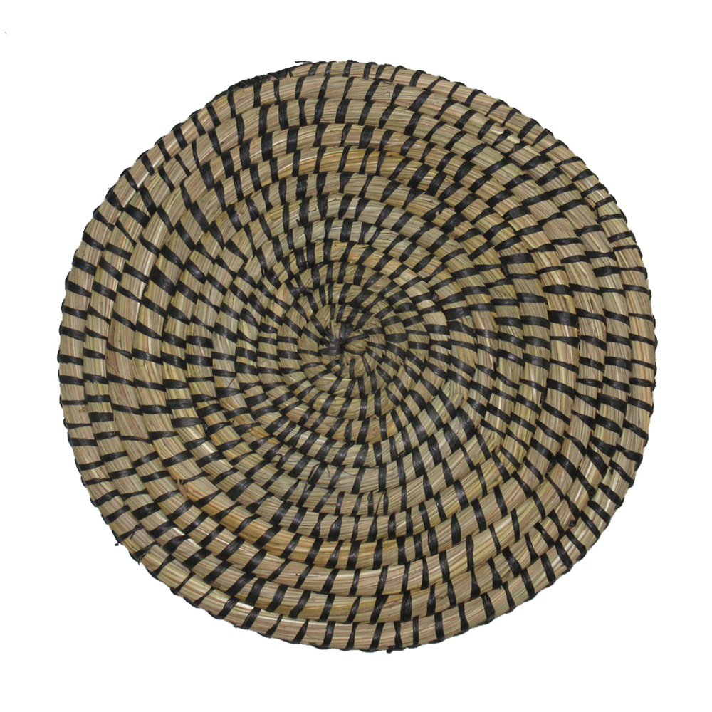 KENYA ΣΟΥΠΛΑ 35x35x1cm KANSGRASS ΦΥΣΙΚΟ ΜΑΥΡΟ PVC