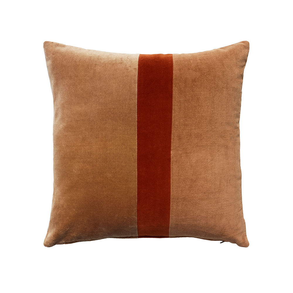 LUXURIUS RIGE ΔΙΑΚΟΣΜΗΤΙΚΟ ΜΑΞΙΛΑΡΙ 50x50cm ΒΑΜΒΑΚΙ CARAMEL TERRACOTTA ΒΕΛΟΥΔΟ