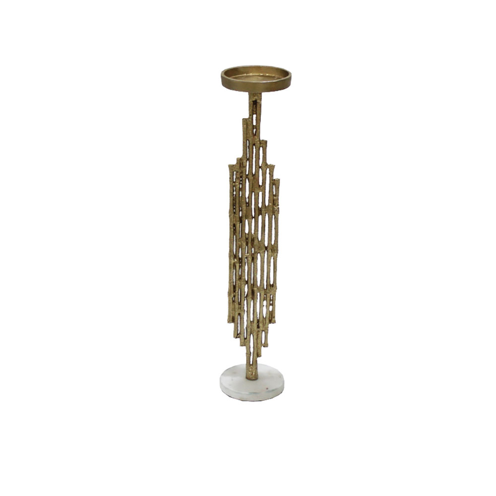 REED 49,5 ΚΗΡΟΠΗΓΙΟ 10x10x50cm ΑΛΟΥΜΙΝΙΟ ΧΡΥΣΟ ANTIQUE ΛΕΥΚΟ ΜΑΡΜΑΡΟ