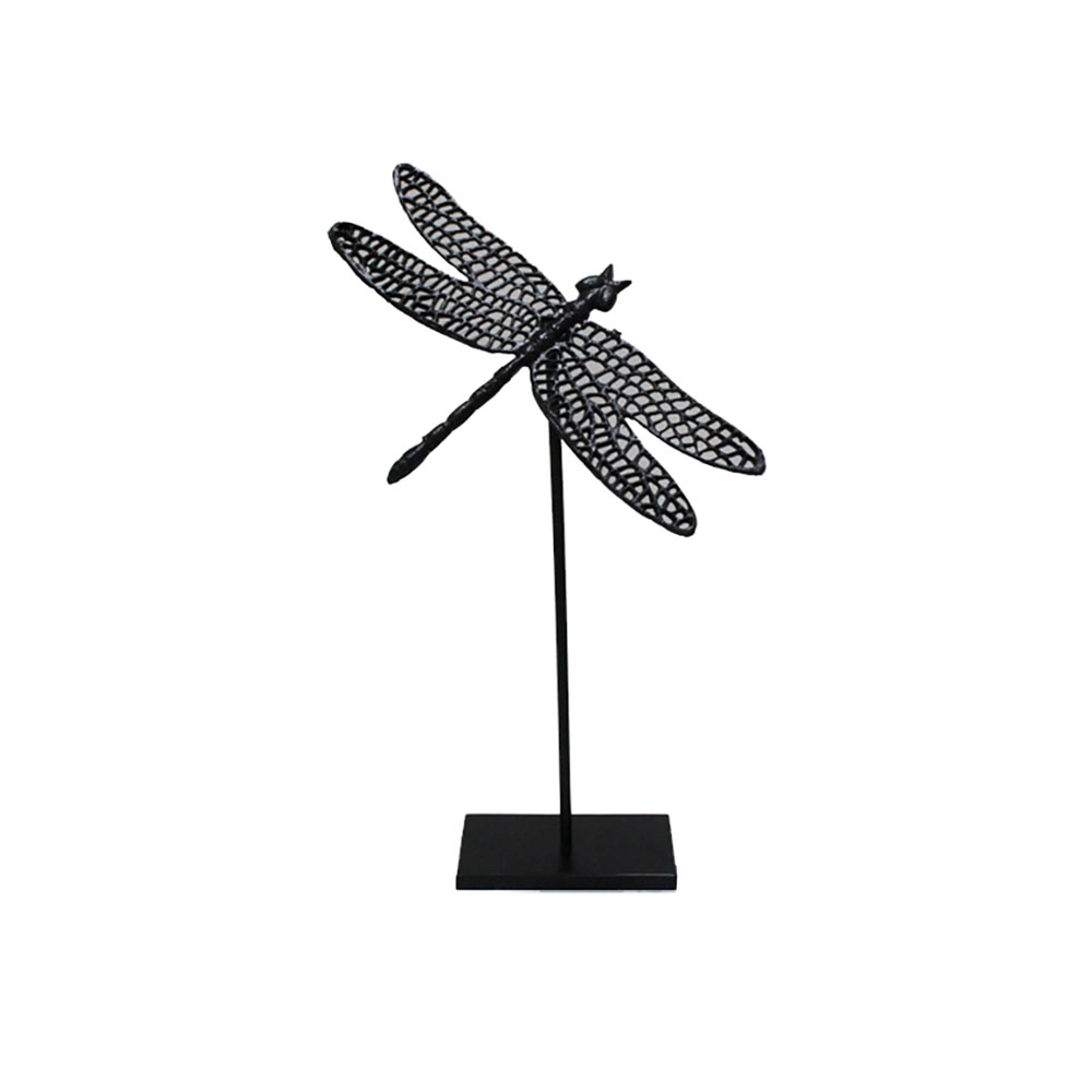 LIBELLULA ΔΙΑΚΟΣΜΗΤΙΚΟ ΛΙΒΕΛΛΟΥΛΑ 32x24x55cm ΑΛΟΥΜΙΝΙΟ ΜΑΥΡΟ ΜΕΤΑΛΛΟ