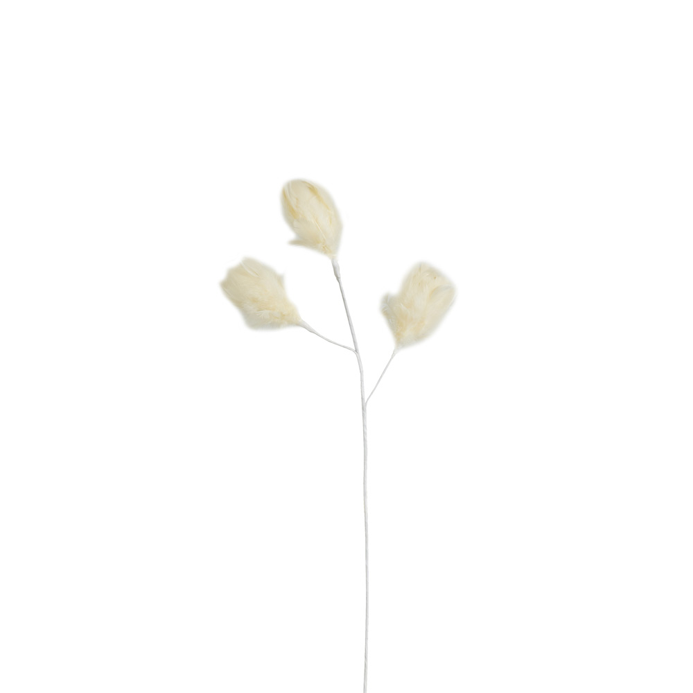 LAUREL PEARL ΚΛΑΔΙ ΤΕΧΝΗΤΟ ΜΕ ΦΤΕΡΑ 54cm ΦΤΕΡΟ ΚΡΕΜ