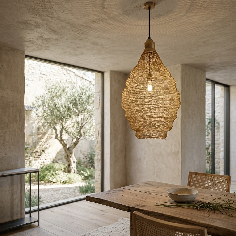 Φωτιστικό οροφής μεταλλικό - Χρυσό 30x30x44 εκ. | Ruche