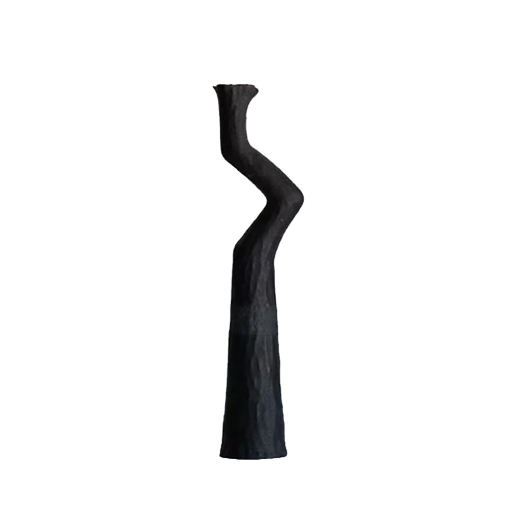 EMPLIR ΒΑΖΟ 9x6x24cm POLYRESIN ΜΑΥΡΟ ΜΑΤ
