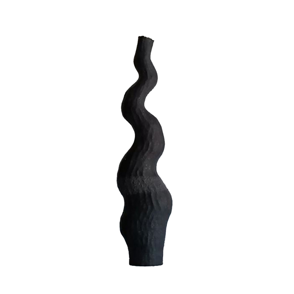 EMPLIR ΒΑΖΟ 11x8x30cm POLYRESIN ΜΑΥΡΟ ΜΑΤ