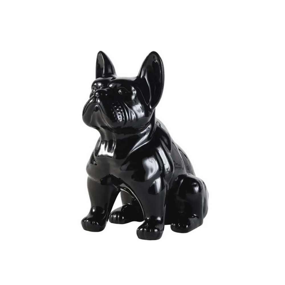 BULLDOG ΔΙΑΚΟΣΜΗΤΙΚΟ ΣΚΥΛΟΣ 40x20x41cm POLYRESIN ΜΑΥΡΟ GLOSSY