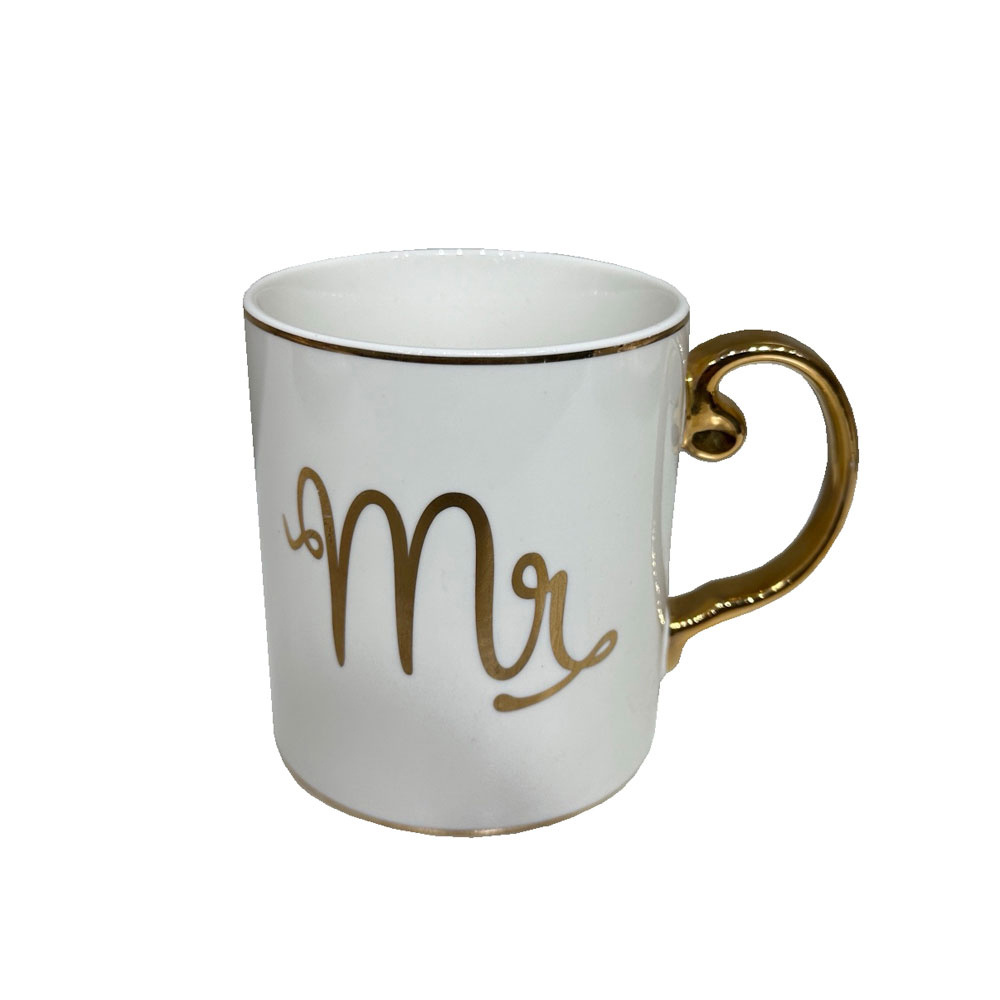 Κούπα New Bone China - Λευκό & χρυσό 8x8x9 εκ. | Mr Love