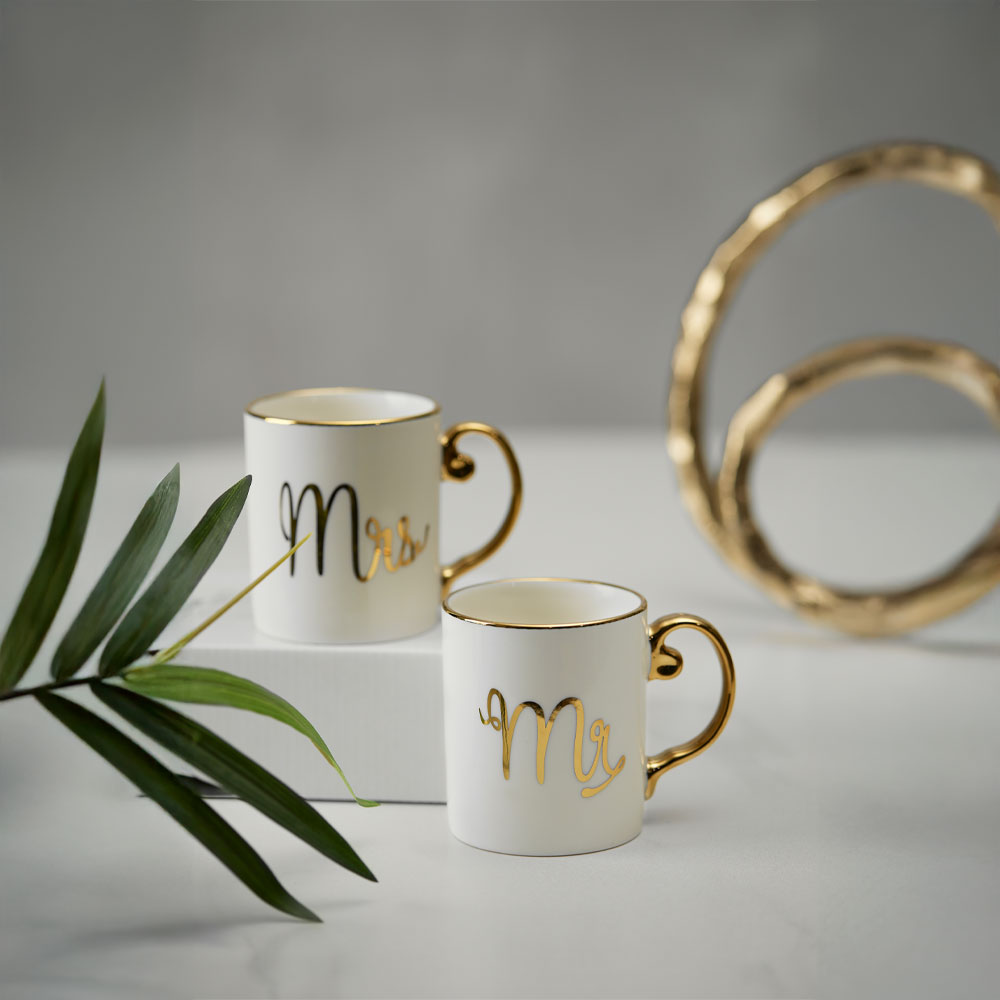 Κούπα New Bone China - Λευκό & χρυσό 8x8x9 εκ. | Mr Love