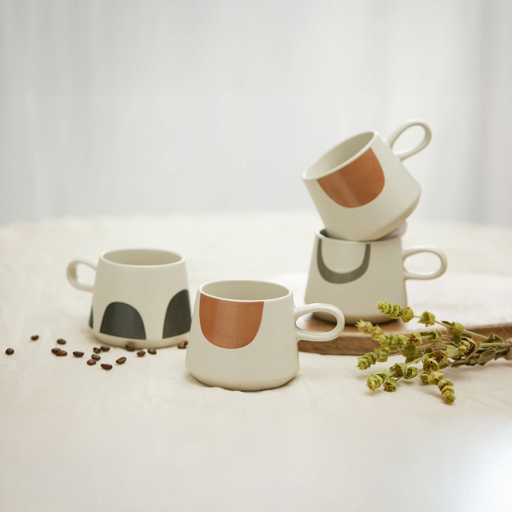 Κούπα New Bone China - Λευκό & μπεζ 8x8x8 εκ. | Scandi
