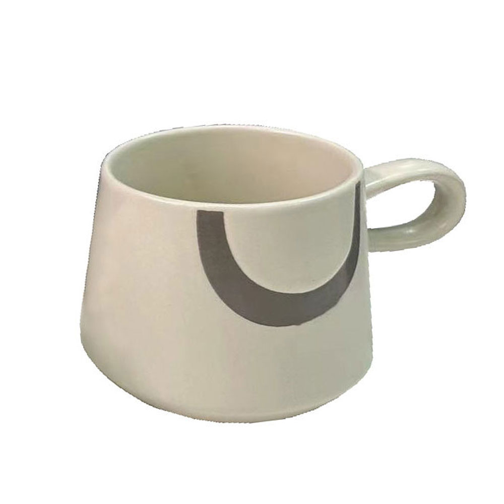 Κούπα New Bone China - Λευκό & γκρι ανοιχτό 8x8x8 εκ. | Scandi