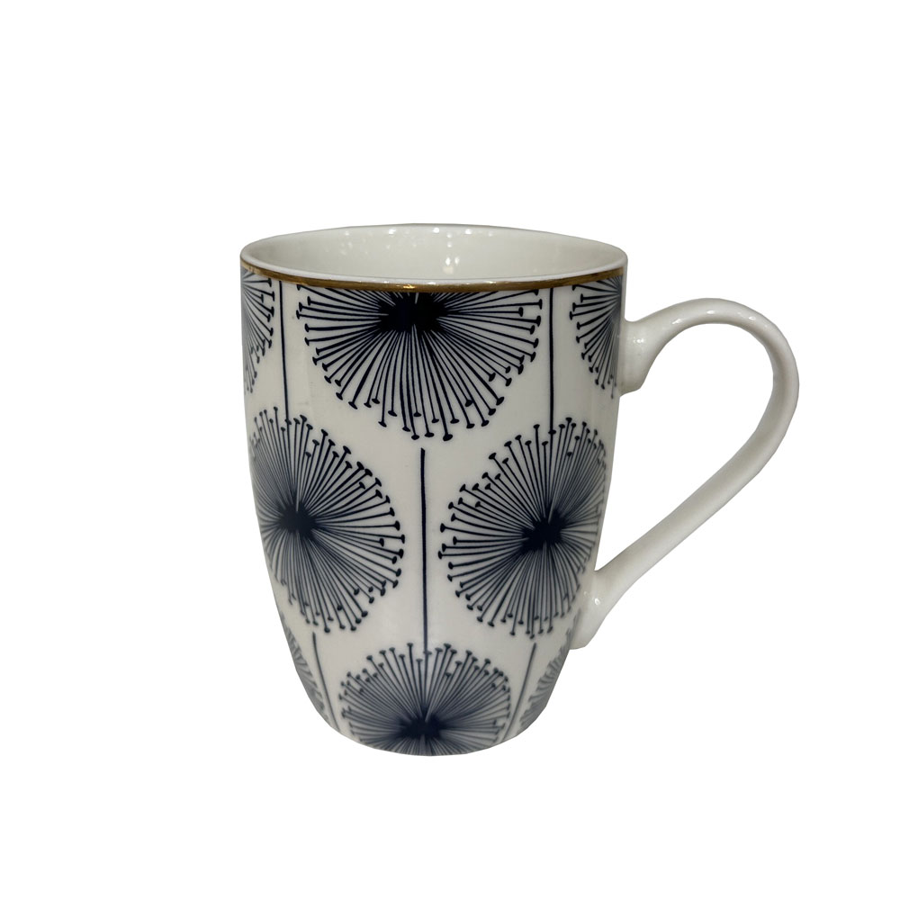 FLEUR ΚΟΥΠΑ 8x8x11cm NEW BONE CHINA ΛΕΥΚΟ ΜΠΛΕ ΧΡΥΣΟ