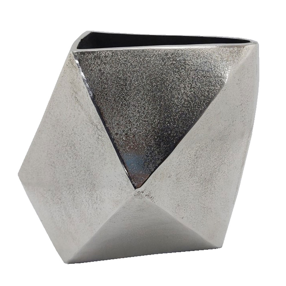DOUMA ΒΑΖΟ 28x22x28cm ΑΛΟΥΜΙΝΙΟ SILVER NICKEL