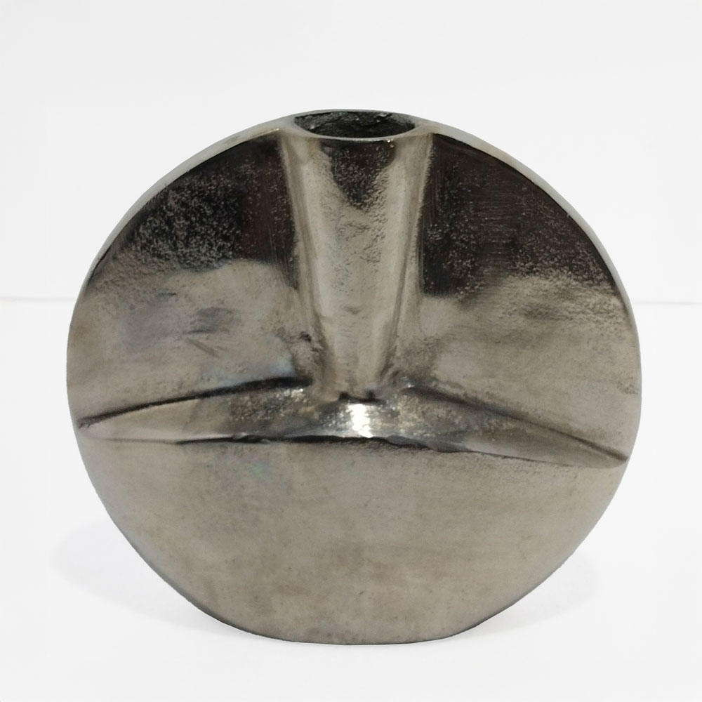 KALIA ΒΑΖΟ 27x8x27cm ΑΛΟΥΜΙΝΙΟ SILVER NICKEL