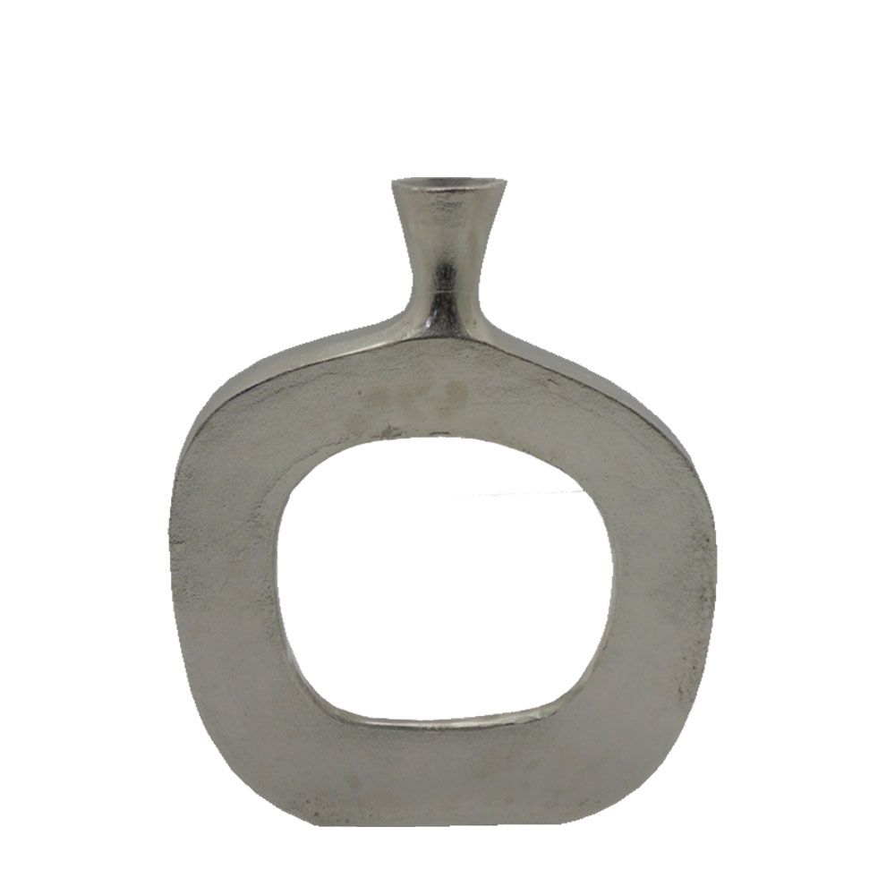 ABSTRACT OVAL ΒΑΖΟ 31x5x41cm ΑΛΟΥΜΙΝΙΟ SILVER NICKEL
