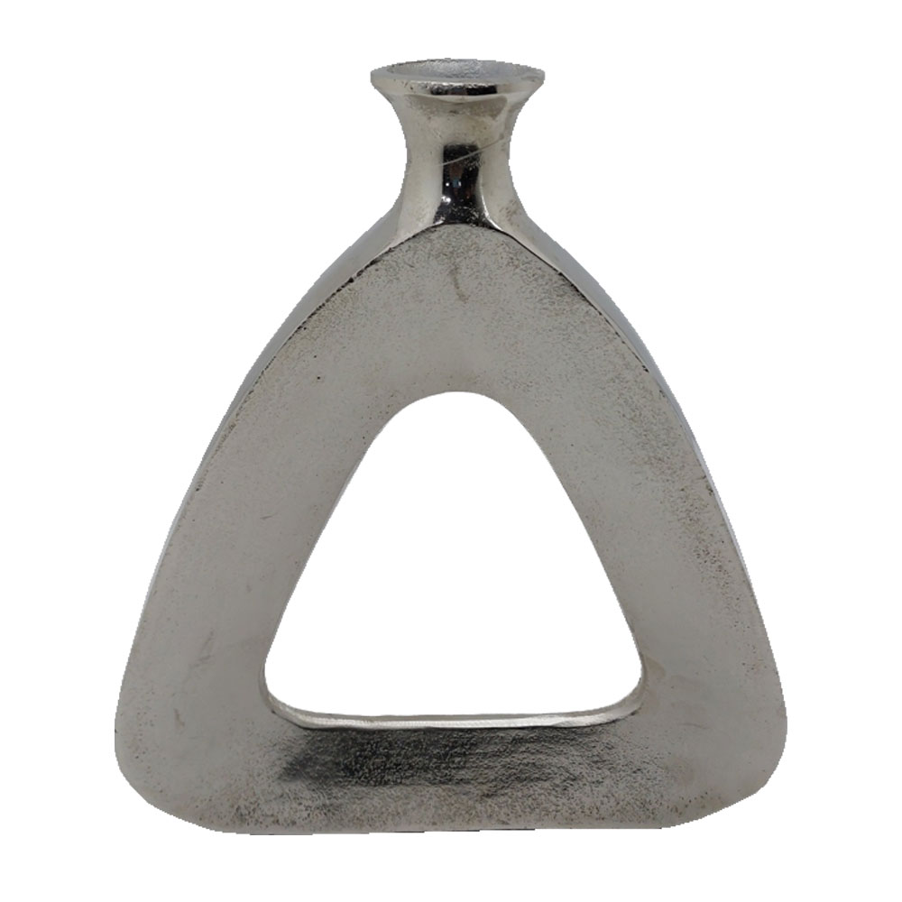 ABSTRACT TRIANGLE ΒΑΖΟ 33x5x38cm ΑΛΟΥΜΙΝΙΟ SILVER NICKEL