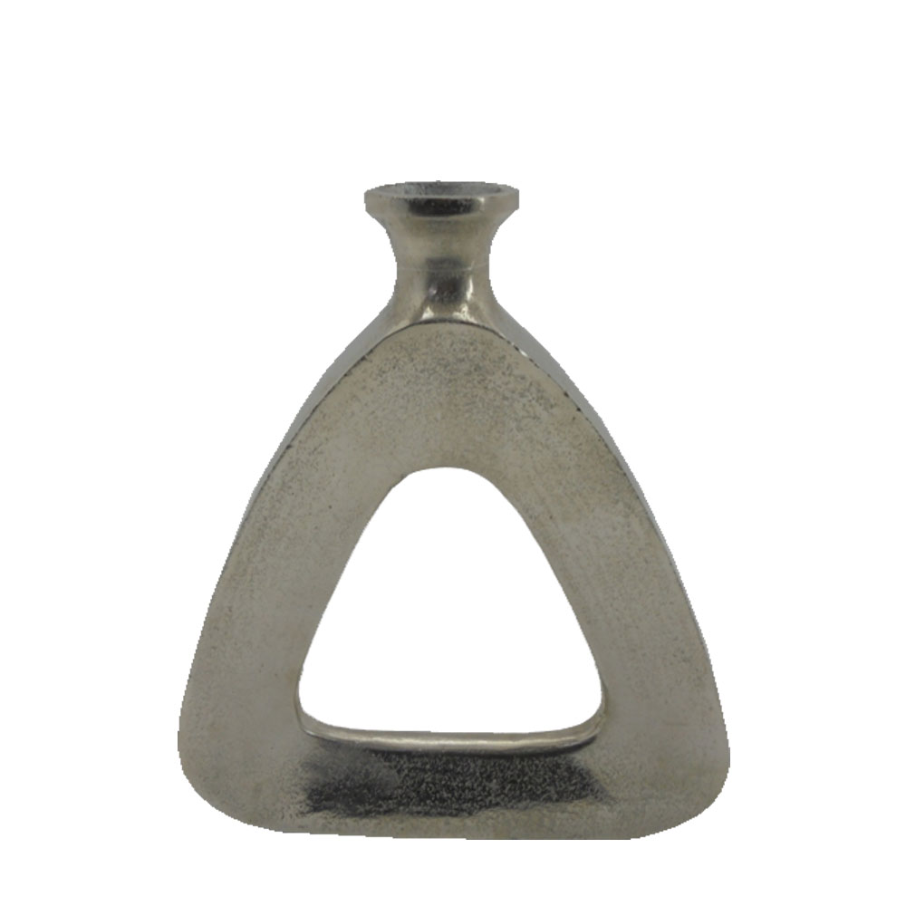 ABSTRACT TRIANGLE ΒΑΖΟ 27x5x32cm ΑΛΟΥΜΙΝΙΟ SILVER NICKEL
