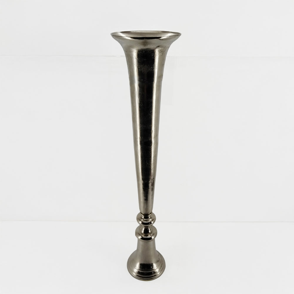 FLORES ΒΑΖΟ 26x26x115cm ΑΛΟΥΜΙΝΙΟ SILVER NICKEL