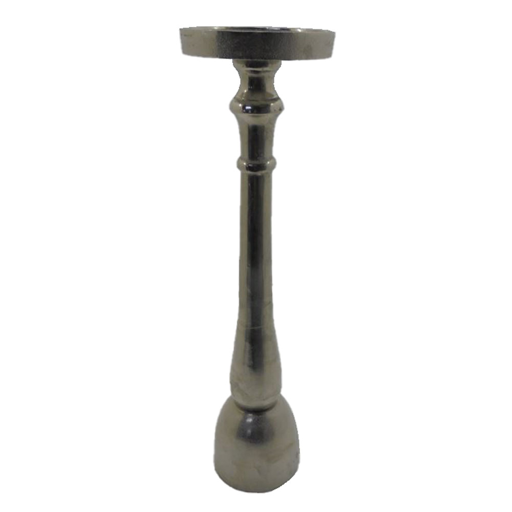 LUXOR CANDLE ΚΗΡΟΠΗΓΙΟ 17x17x64cm ΑΛΟΥΜΙΝΙΟ SILVER NICKEL