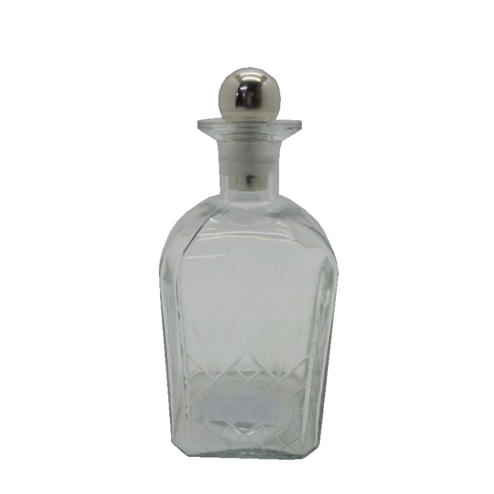 SHIRAN ΜΠΟΥΚΑΛΑ 10x10x26cm ΓΥΑΛΙ ΔΙΑΦΑΝΟ SILVER ΑΛΟΥΜΙΝΙΟ