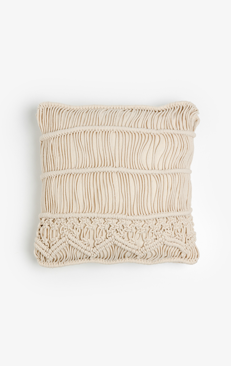HARSHA ΔΙΑΚΟΣΜΗΤΙΚΟ ΜΑΞΙΛΑΡΙ MACRAME 45x45cm ΒΑΜΒΑΚΙ IVORY POLYESTER