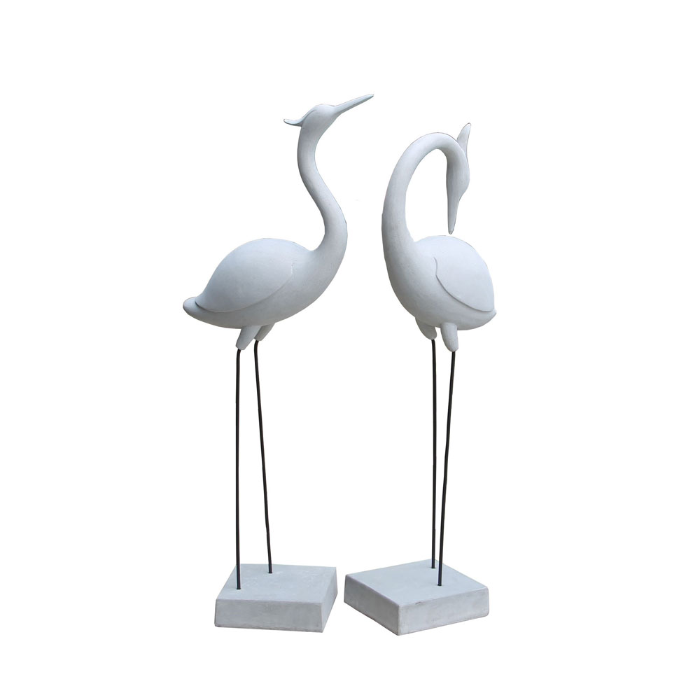 FLAMINGO COUPLE ΔΙΑΚΟΣΜΗΤΙΚΟ ΦΛΑΜΙΝΓΚΟ ΣΕΤ 2ΤΜΧ 41x26x116cm ΤΕΧΝΗΤΗ ΠΕΤΡΑ ΜΠΕΖ