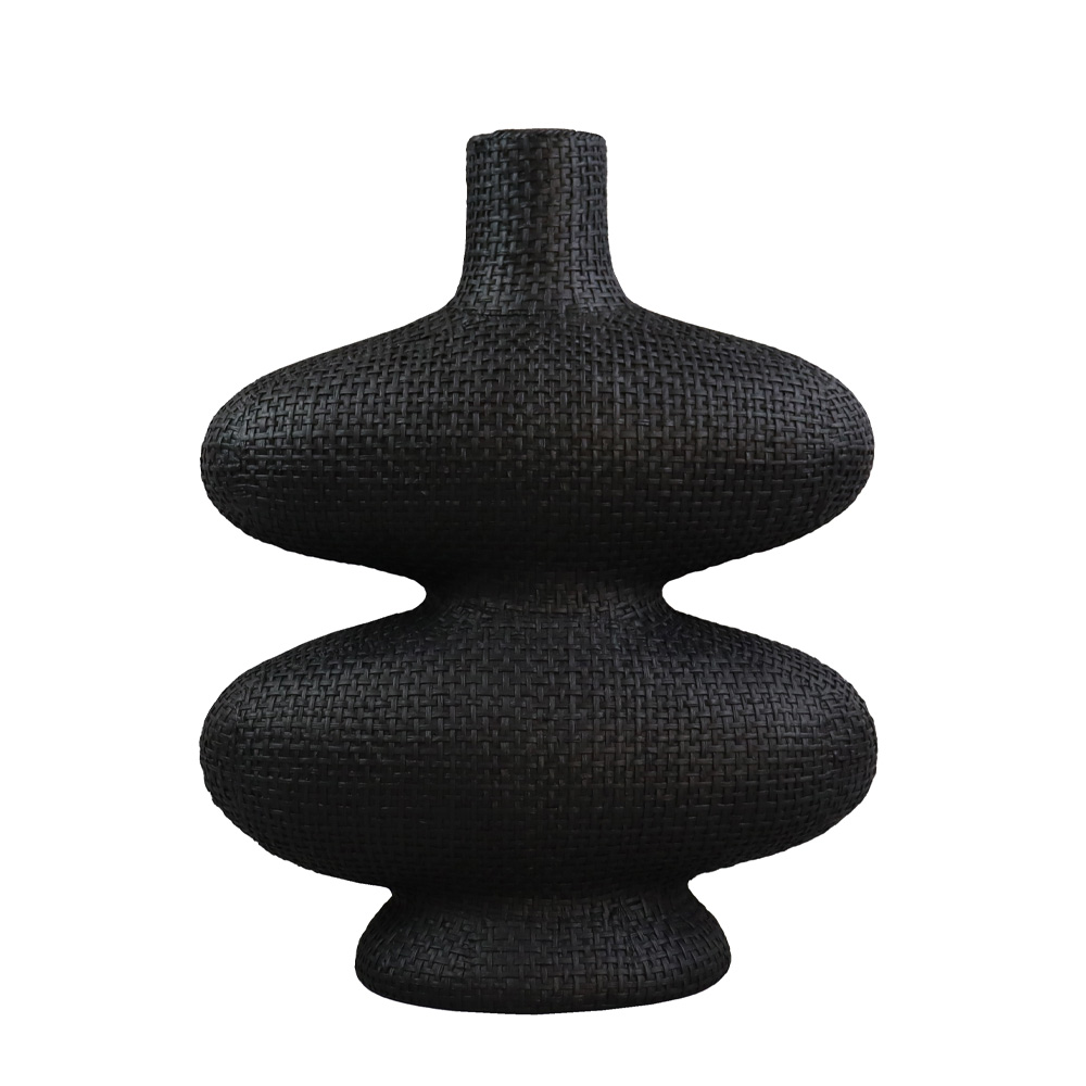 RANDI ΒΑΖΟ 32x15x39cm POLYRESIN ΜΑΥΡΟ