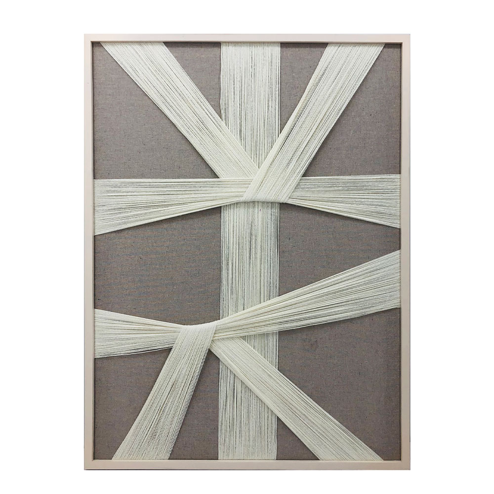 MADE OF ART ΠΙΝΑΚΑΣ ΔΙΑΚΟΣΜΗΣΗΣ 60x80x3cm ΞΥΛΟ ΓΚΡΙ ΛΕΥΚΟ ΝΗΜΑ ΛΕΥΚΟ