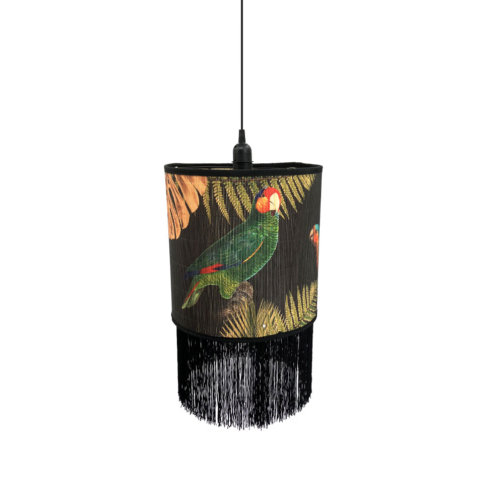TROPICAL BIRDS C ΦΩΤΙΣΤΙΚΟ ΟΡΟΦΗΣ 30x30x30cm BAMBOO ΠΟΛΥΧΡΩΜΟ ΜΑΥΡΟ