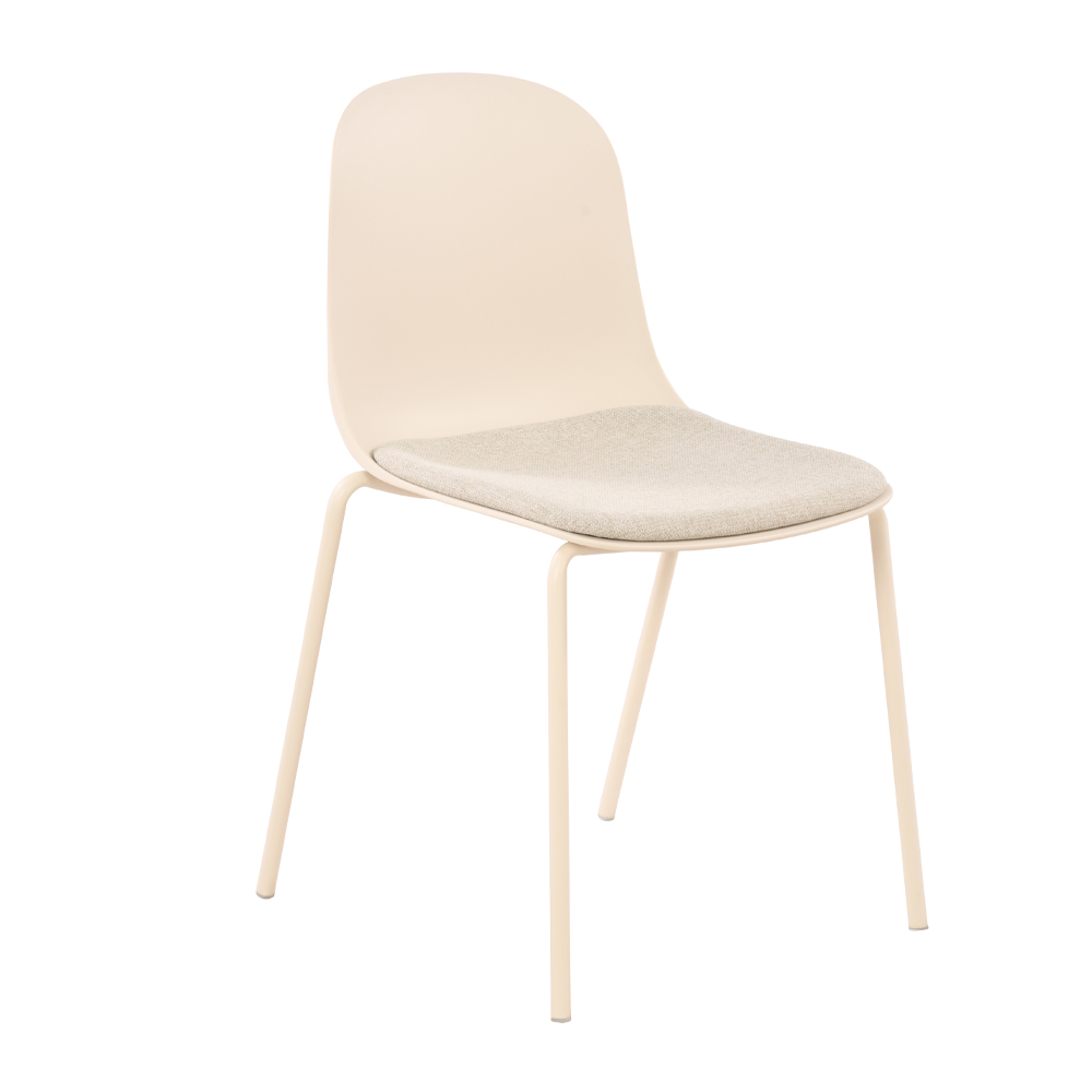 PADDED ΚΑΡΕΚΛΑ OFF WHITE 54x51x85cm