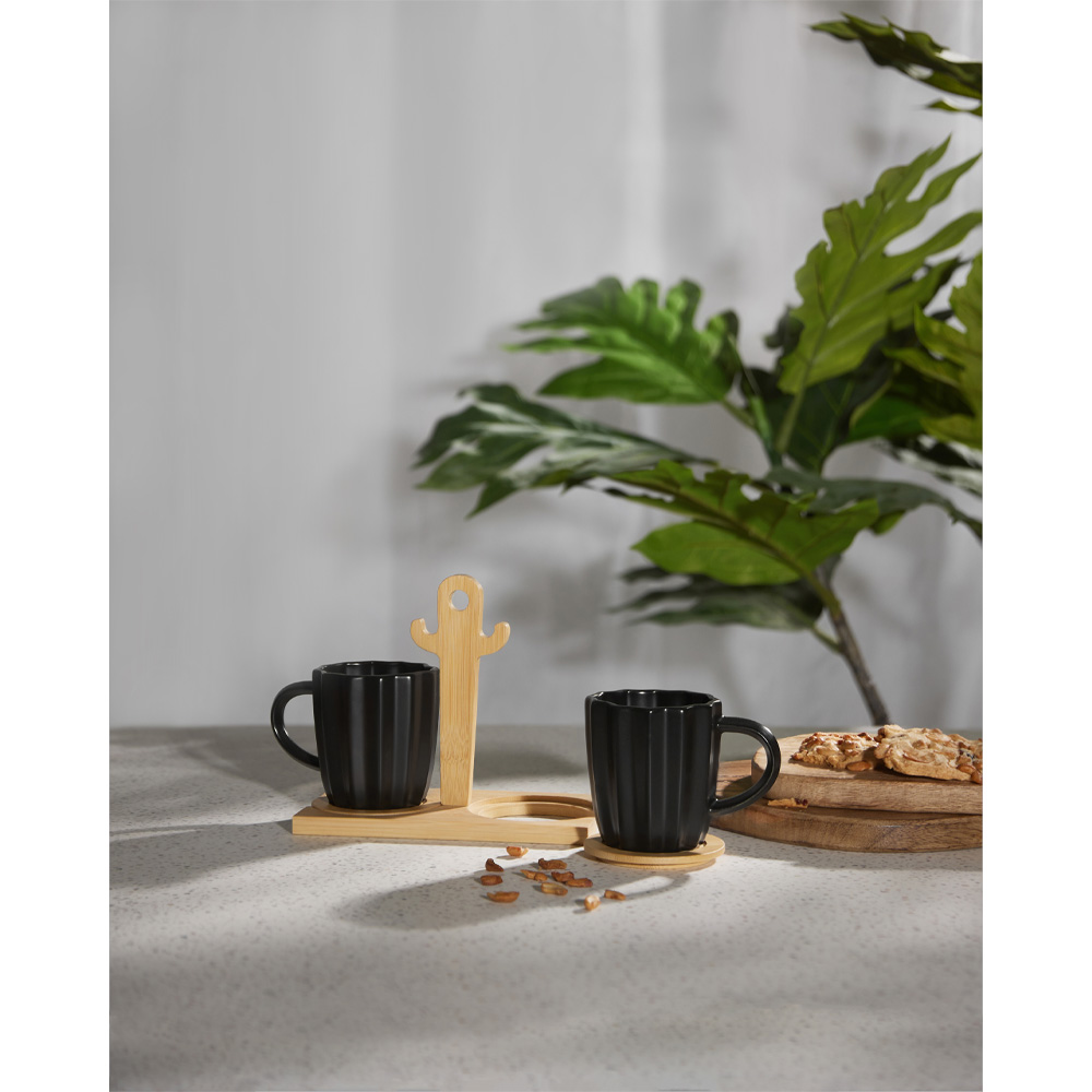 Κούπα espresso - Μαύρο & φυσικό 20x12x17 εκ. | Cactus
