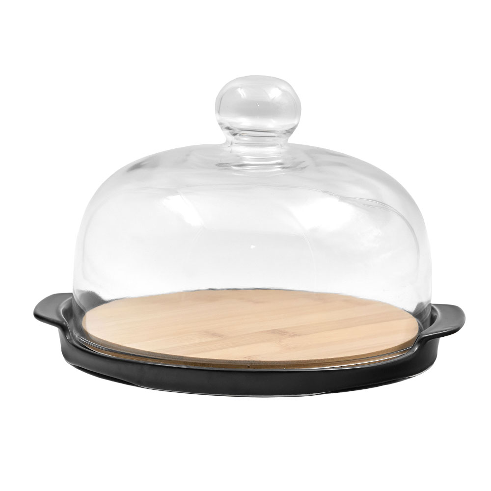 CURVE ΚΟΥΠ ΜΕ ΚΑΠΑΚΙ 25x22x14cm ΠΟΡΣΕΛΑΝΗ ΜΑΥΡΟ ΦΥΣΙΚΟ BAMBOO