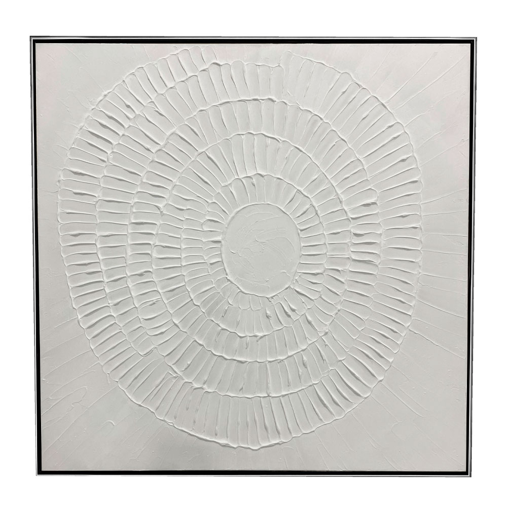 WHITE FINGERPRINTS ΠΙΝΑΚΑΣ ΔΙΑΚΟΣΜΗΣΗΣ 80x80x4cm ΚΑΜΒΑΣ ΛΕΥΚΟ ΑΣΗΜΙ