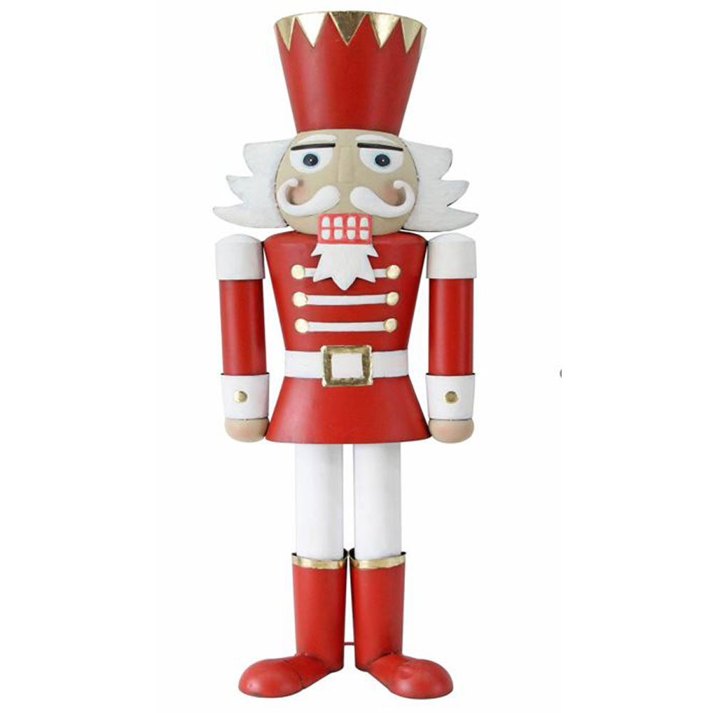 NUTCRACKER ΧΡΙΣΤΟΥΓΕΝΝΙΑΤΙΚΟ ΔΙΑΚΟΣΜΗΤΙΚΟ ΚΑΡΥΟΘΡΑΥΣΤΗΣ 49x35x150cm ΜΕΤΑΛΛΟ ΚΟΚΚΙΝΟ ΛΕΥΚΟ