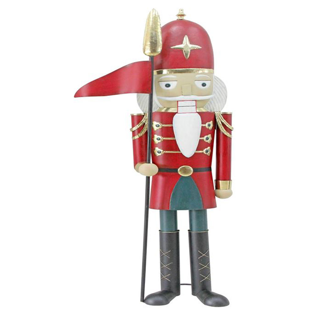 NUTCRACKER ΧΡΙΣΤΟΥΓΕΝΝΙΑΤΙΚΟ ΔΙΑΚΟΣΜΗΤΙΚΟ ΚΑΡΥΟΘΡΑΥΣΤΗΣ 69x36x180cm ΜΕΤΑΛΛΟ ΚΟΚΚΙΝΟ ΠΡΑΣΙΝΟ