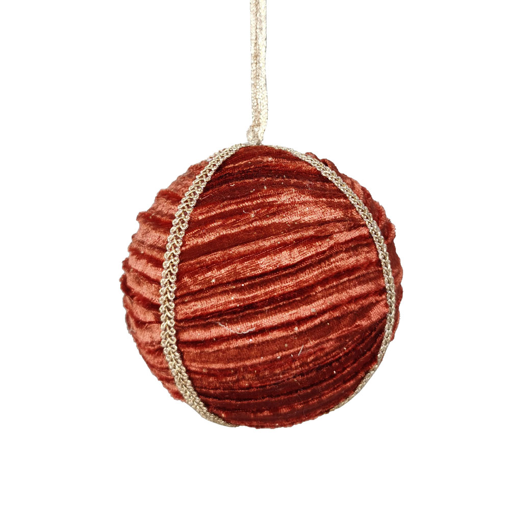 HAROLD BROCADE ΧΡΙΣΤΟΥΓΕΝΝΙΑΤΙΚΗ ΜΠΑΛΑ 10x10x10cm FOAM TERRACOTTA ΧΡΥΣΟ ΥΦΑΣΜΑ