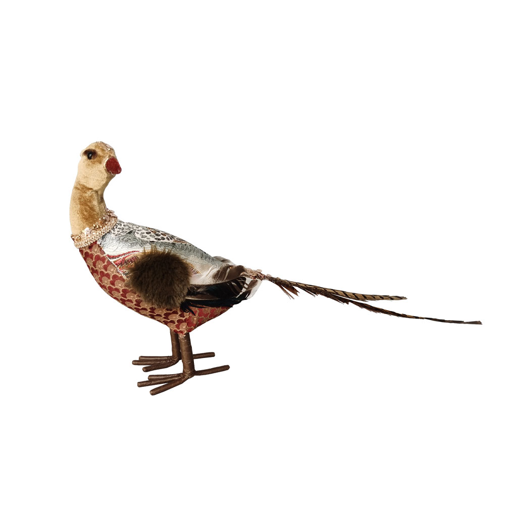 PHEASANT BROCADE ΧΡΙΣΤΟΥΓΕΝΝΙΑΤΙΚΟ ΔΙΑΚΟΣΜΗΤΙΚΟ ΠΑΓΩΝΙ 31x11x26cm FOAM ΠΟΛΥΧΡΩΜΟ ΥΦΑΣΜΑ