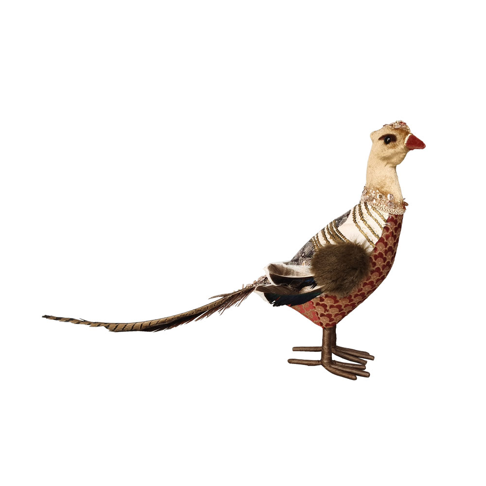 PHEASANT BROCADE ΧΡΙΣΤΟΥΓΕΝΝΙΑΤΙΚΟ ΔΙΑΚΟΣΜΗΤΙΚΟ ΠΑΓΩΝΙ 31x11x26cm FOAM ΠΟΛΥΧΡΩΜΟ ΥΦΑΣΜΑ