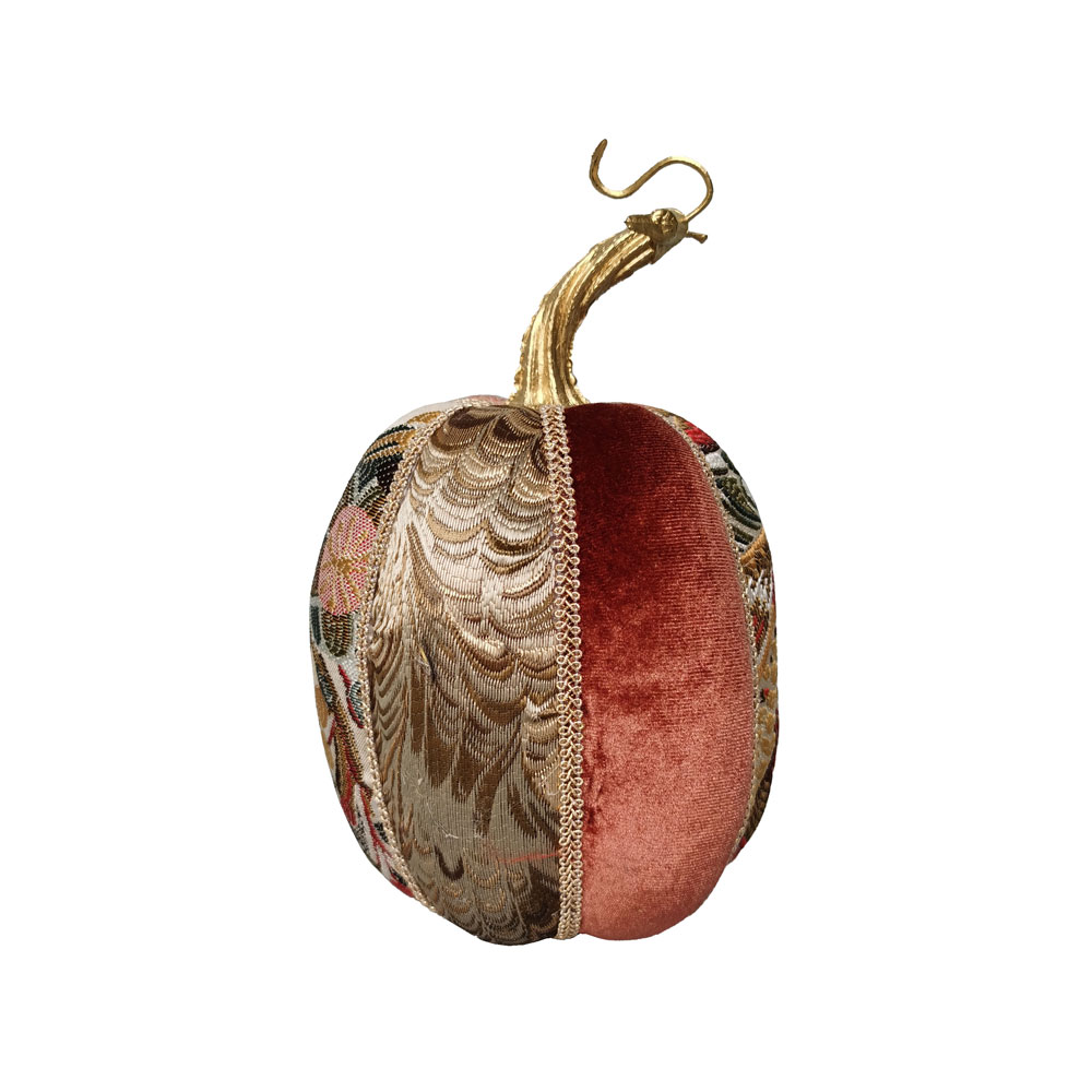 PUMPKIN BROCADE L ΧΡΙΣΤΟΥΓΕΝΝΙΑΤΙΚΟ ΔΙΑΚΟΣΜΗΤΙΚΟ ΚΟΛΟΚΥΘΑ 11x11x18cm FOAM ΠΟΛΥΧΡΩΜΟ ΥΦΑΣΜΑ
