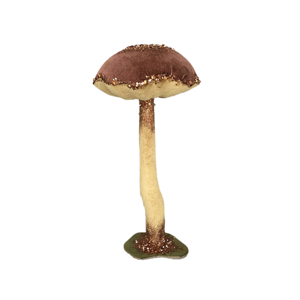 AGARICUS BROCADE S ΧΡΙΣΤΟΥΓΕΝΝΙΑΤΙΚΟ ΔΙΑΚΟΣΜΗΤΙΚΟ ΜΑΝΙΤΑΡΙ 23x23x51cm FOAM ΚΑΦΕ ΒΕΛΟΥΔΟ